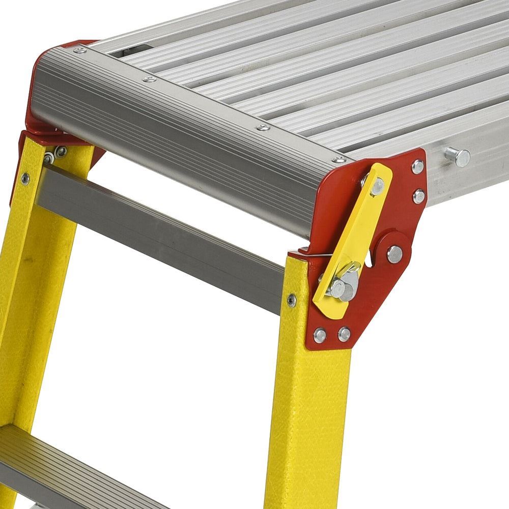 Excel Heavy Duty Fibreglass 5 Tread Ladder with Folding Hop up