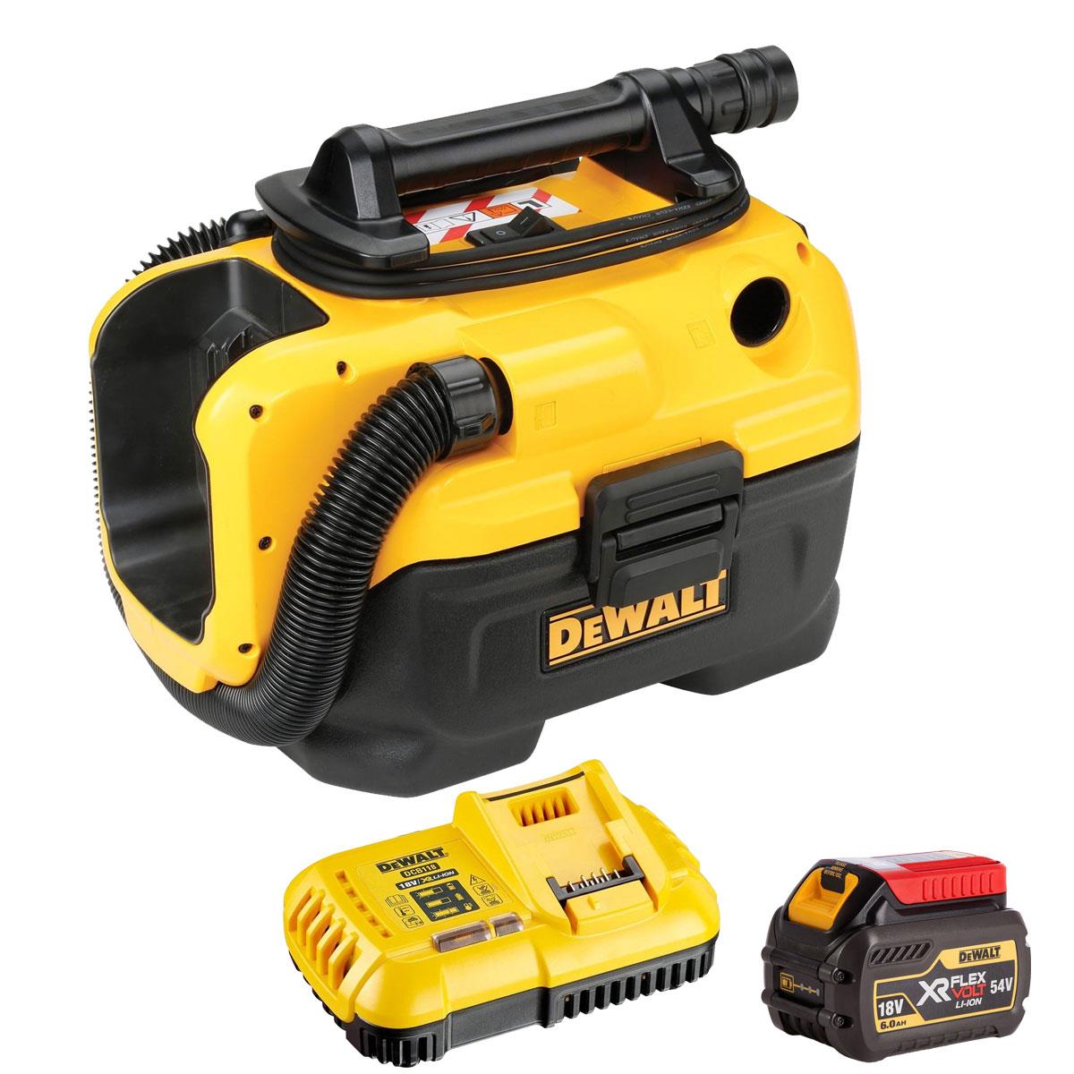 Dewalt DCV584L 14.4/54V XR FlexVolt L-Class Wet & Dry Vacuum with 1 x 6.0Ah Battery & Charger