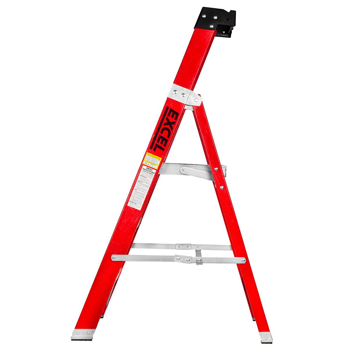 Excel Electricians Fibreglass Platform Step Ladder 3 Tread 1.34m EN131