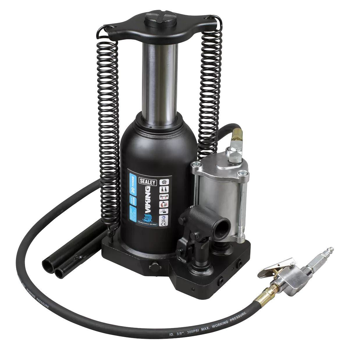 Sealey AM20S Viking 20 Tonne Manual/Air Hydraulic Bottle Jack Heavy Duty Lifting Power