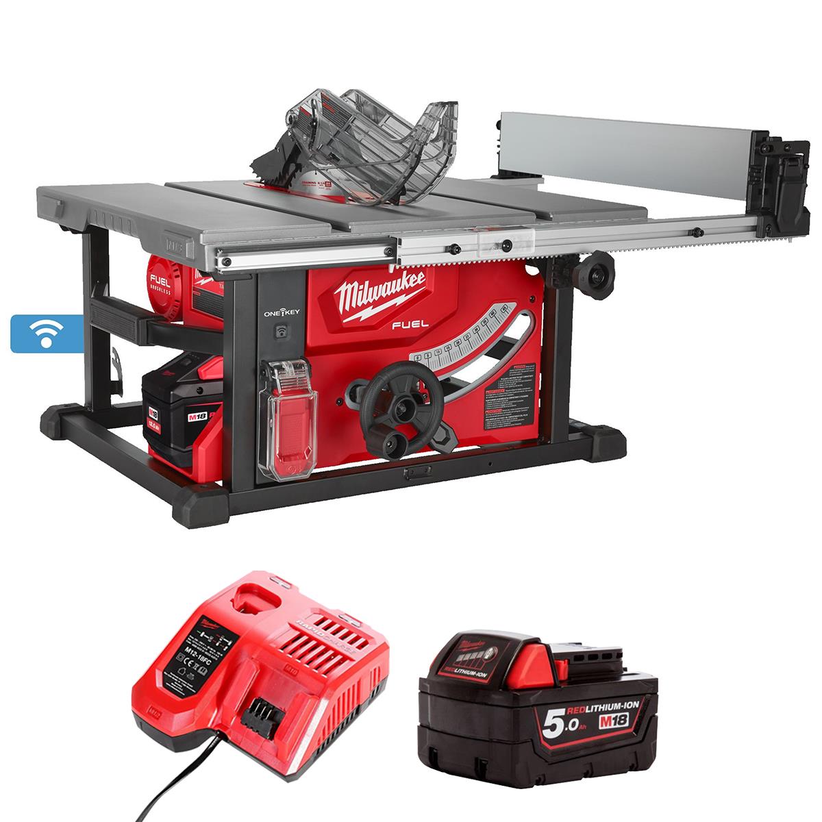 Milwaukee M18FTS210-0 18V FUEL Brushless Table Saw with 1 x 5.0Ah Battery & Charger