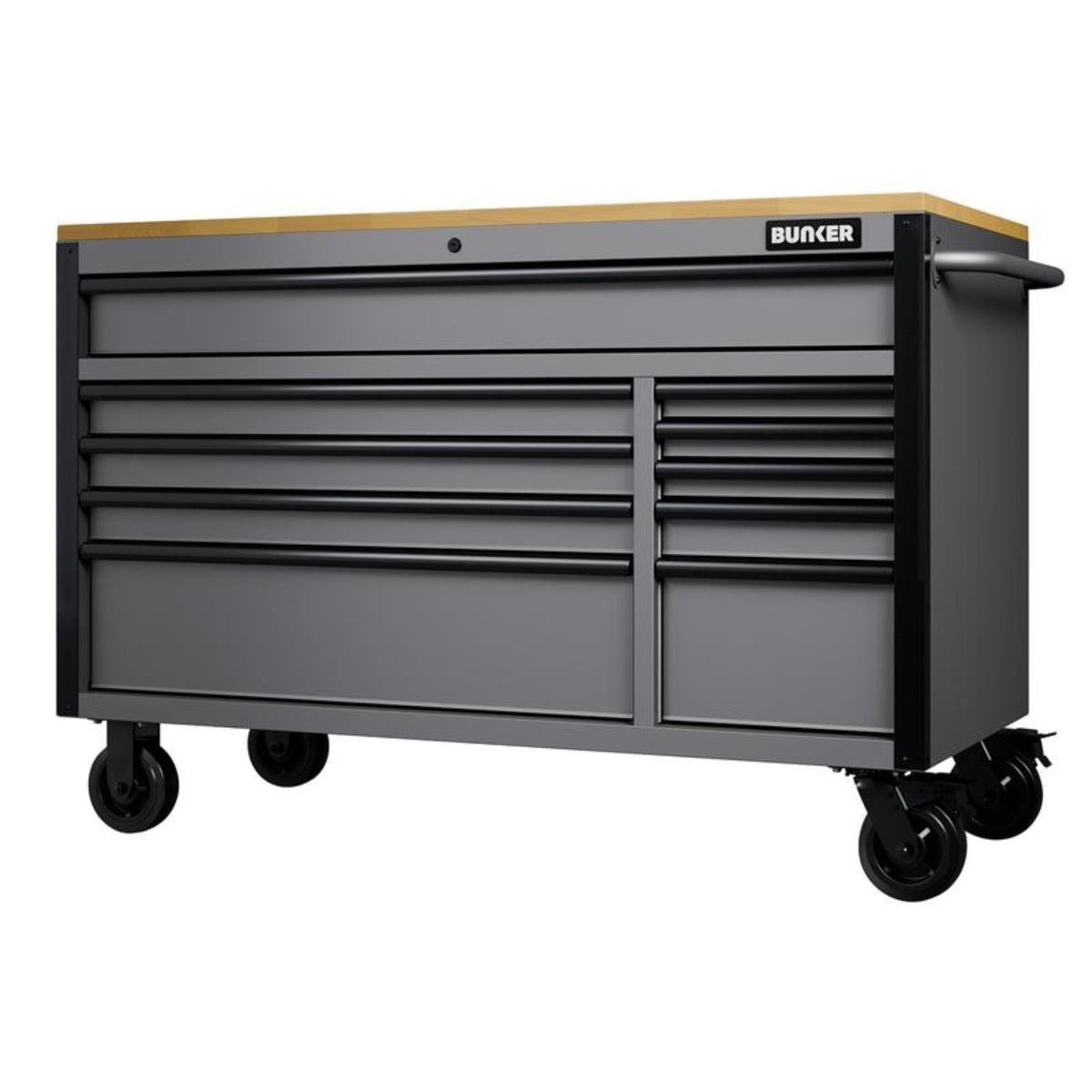 Draper B100-56SG Bunker 10 Drawer Workbench Roller Tool Cabinet 56 inch Light Grey 31760