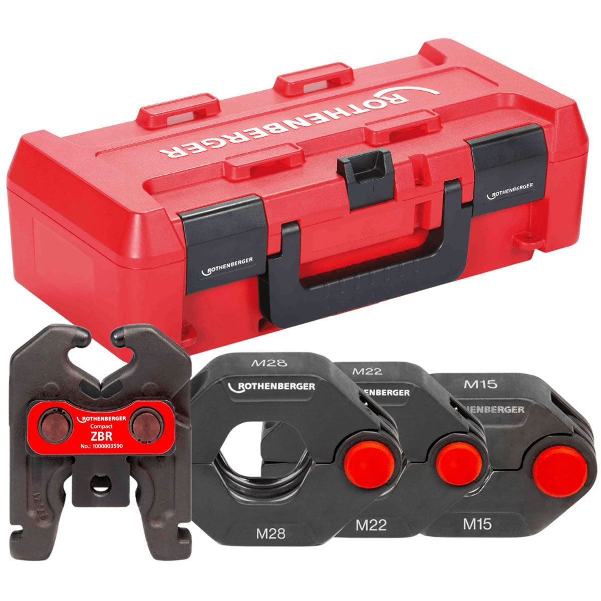 Rothenberger Romax Compact M Profile Press Ring Set with Actuator in Case 15mm-22mm-28mm 1000005055