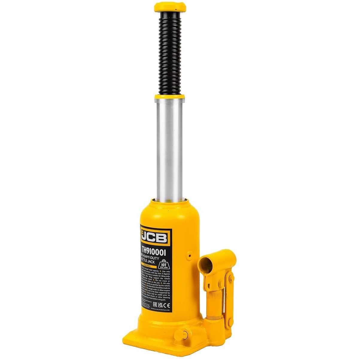 JCB TH910001 10 Tonne Heavy-Duty Automotive Hydraulic Bottle Jack, 488mm Maximum Lift
