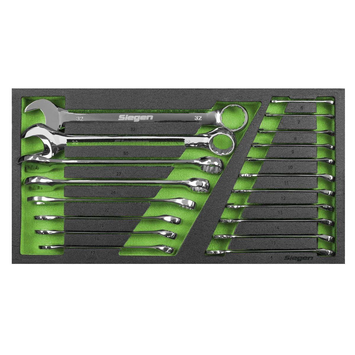 Sealey S01272 Siegen Combination Spanner Set with Tool Tray 19pc