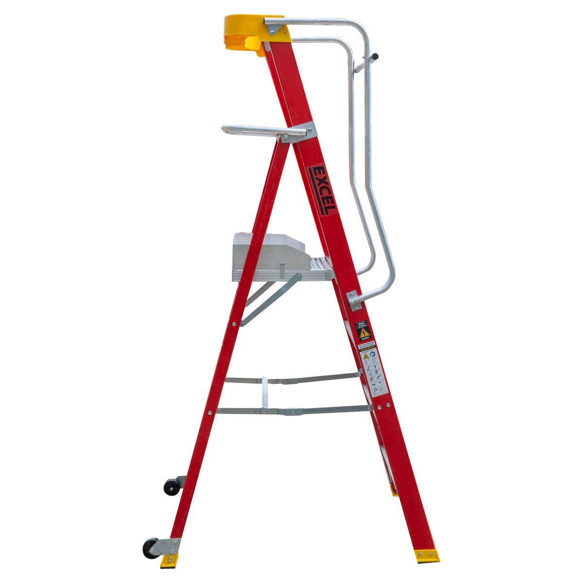 Excel Electricians Fibreglass Podium Step Ladder 4 Tread 2.04m EN131-7 Item Condition Damaged Box - Collection Only