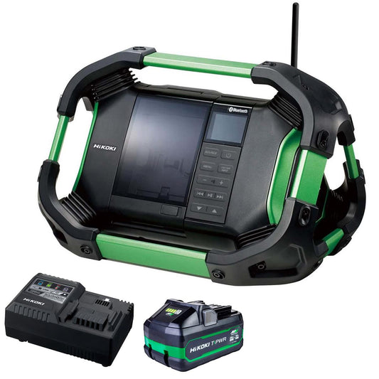 HiKOKI UR18DSDL 14.4V/18V DAB/DAB+ FM Bluetooth Jobsite Radio with 1 x 4.0Ah/8.0Ah Battery & Charger