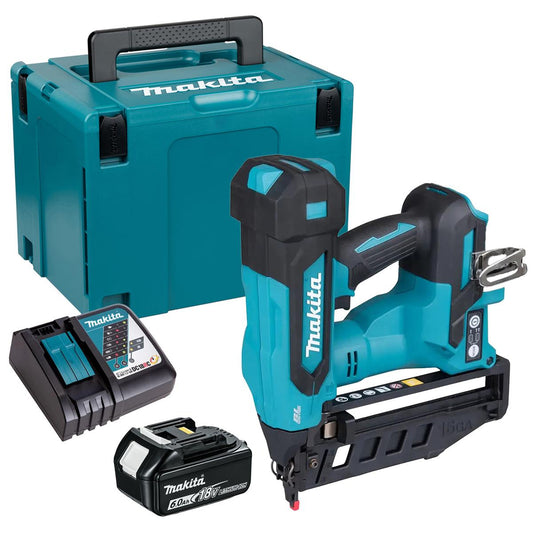 Makita DBN601ZJ 18V LXT Brushless 16Ga Straight Finishing Nailer With 1 x 6.0Ah Battery Charger & Case