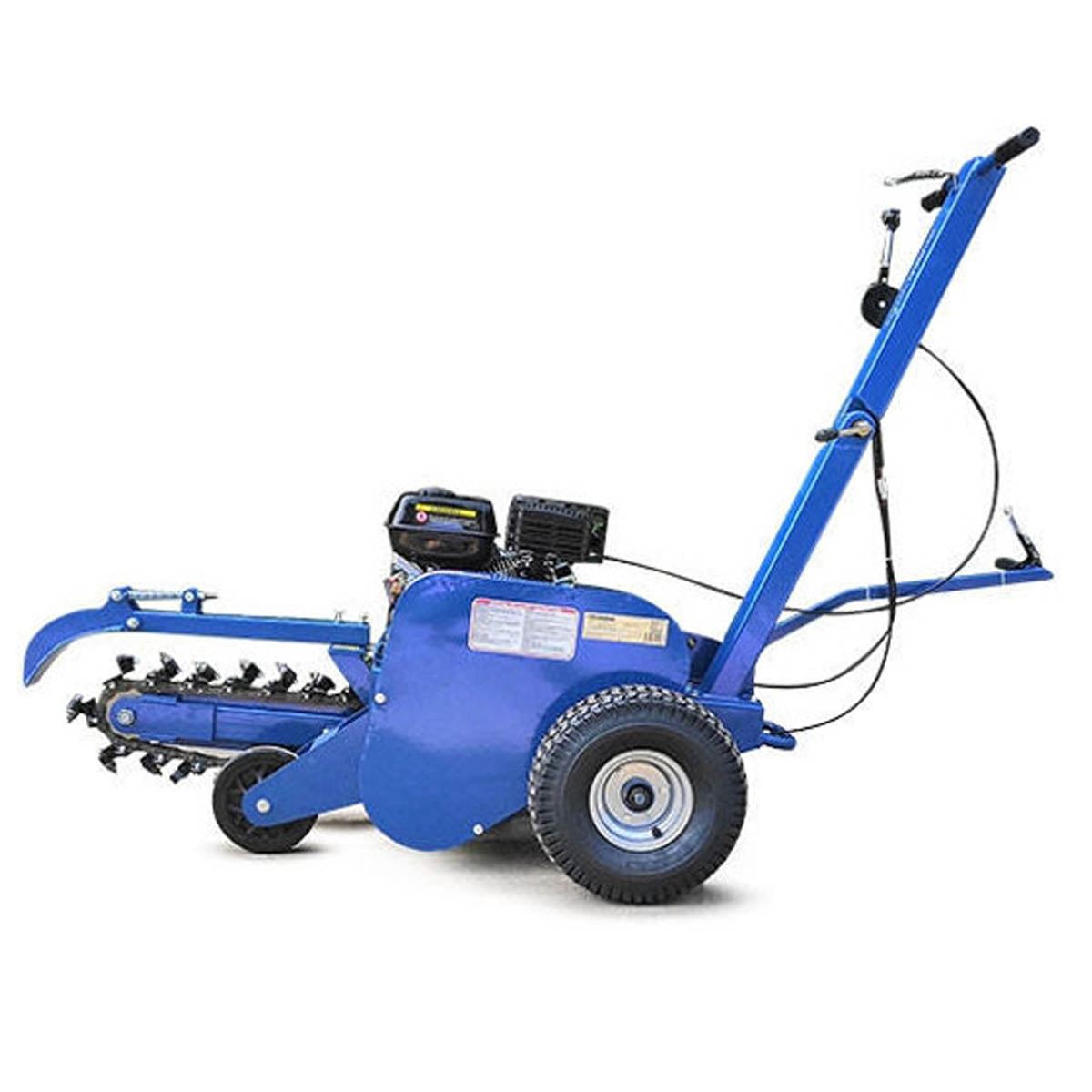 Hyundai HYTR70 450mm Depth Petrol Trencher & Recoil Start 210cc Engine, Adjustable Soft Grip