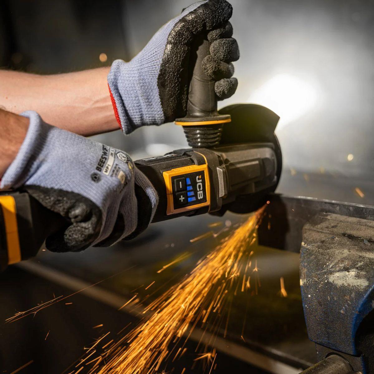 JCB-18PFAG-125 18V Brushless Flat Head Angle Grinder 125mm with Paddle Switch Body Only