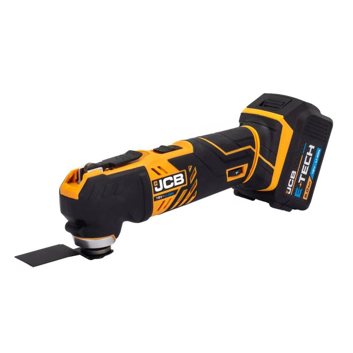 JCB 21-18TPKMT-5 18V Brushless Combi Drill, Impact Driver & Multi Tool Kit with 2 x 5.0ah Batteries, Charger & Bag