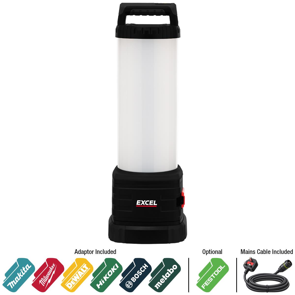 Excel 18V/240V 9600 Lumens Hybrid 360° Site Light