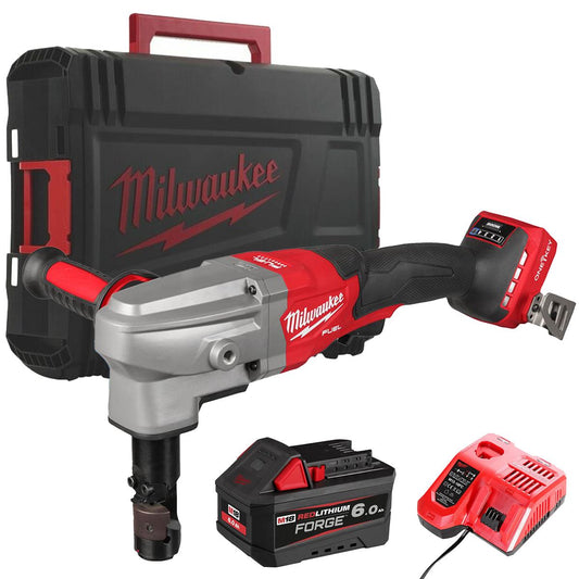 Milwaukee M18FNB35-0X M18 Fuel 18V Brushless 3.5mm Nibbler with 1 x 6.0Ah Battery Charger & Case