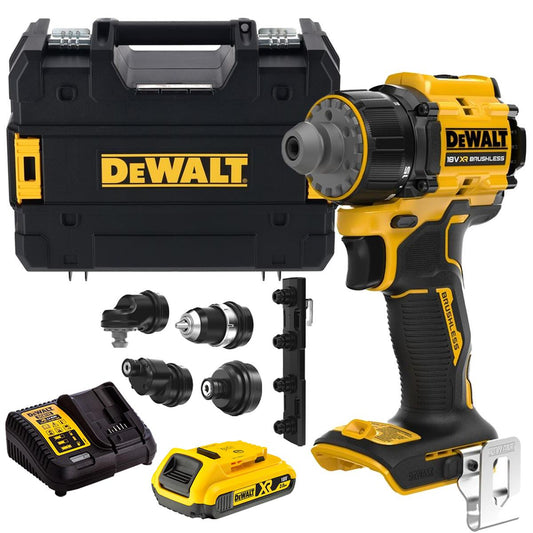 Dewalt DCD803NT-XJ 18V XR Brushless Multi-Head Drill Driver With 1 x 2.0Ah Battery Charger & Case