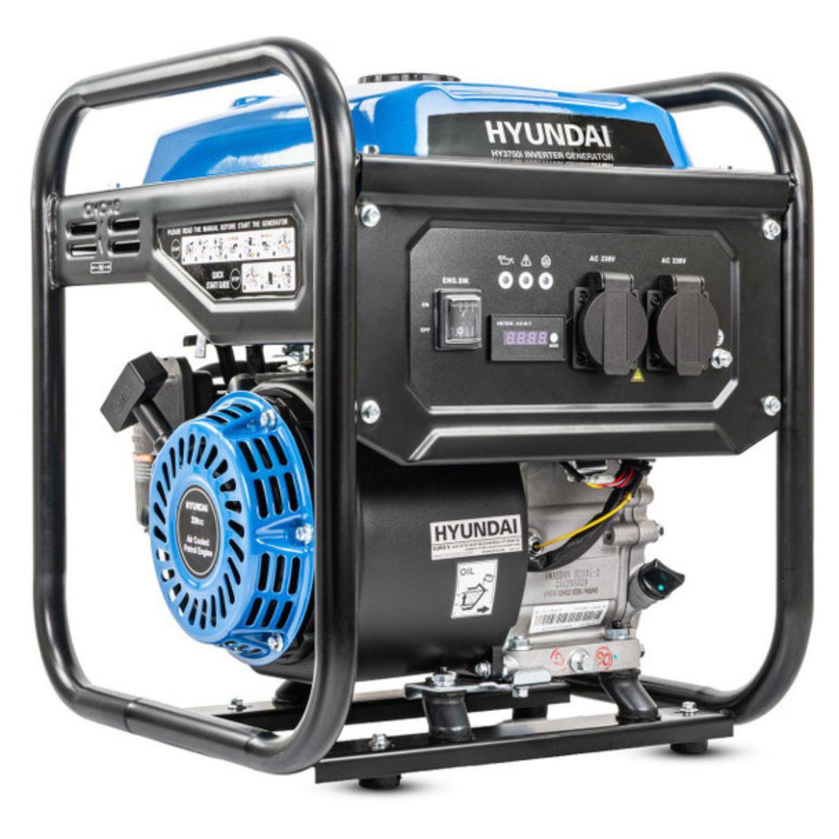 Hyundai HY3750i Inverter Open Framed Generator Recoil Start Pure Sine Wave 230V/3300W