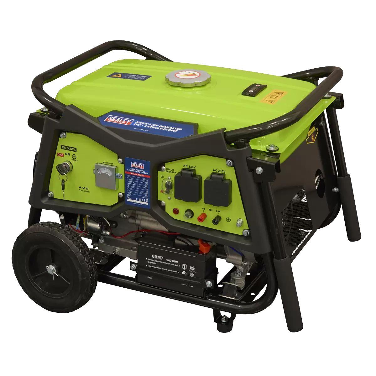Sealey G3101 3100W Generator 4-Stroke Engine 230V