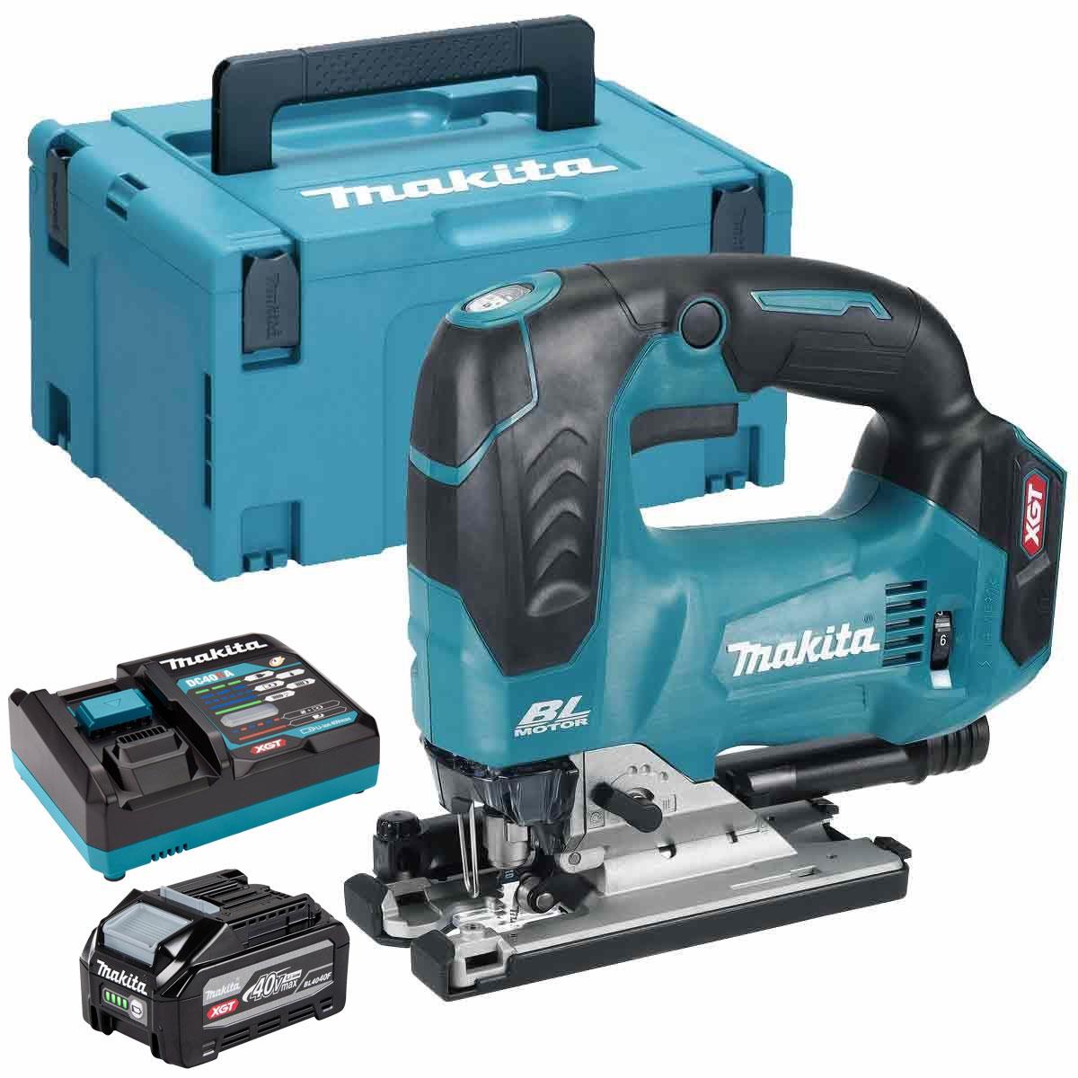 Makita JV002GZ01 40V XGT Brushless Jigsaw With 1 x 4.0Ah Battery, Charger & Type 3 Case