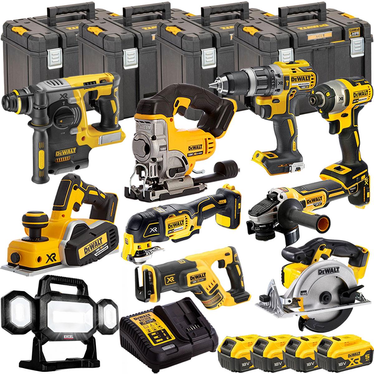 Dewalt DCK665P3T18 18V 10 Piece Power Tool Kit with 4 x 5.0Ah Batteries