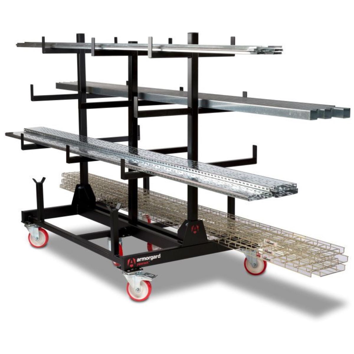Armorgard PR2 Mobile Piperack Wheeled Storage with 2 Tonne Capacity for Pipes 1560mm x 1010mm x 1570mm