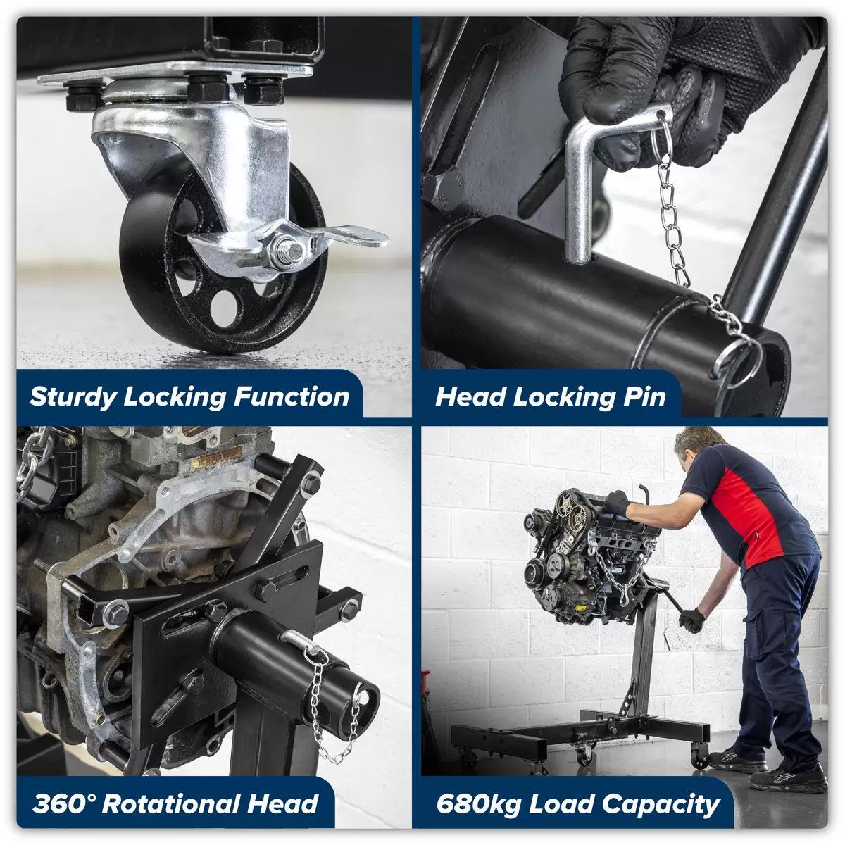 Sealey ES680F Folding Engine Stand 680kg Capacity
