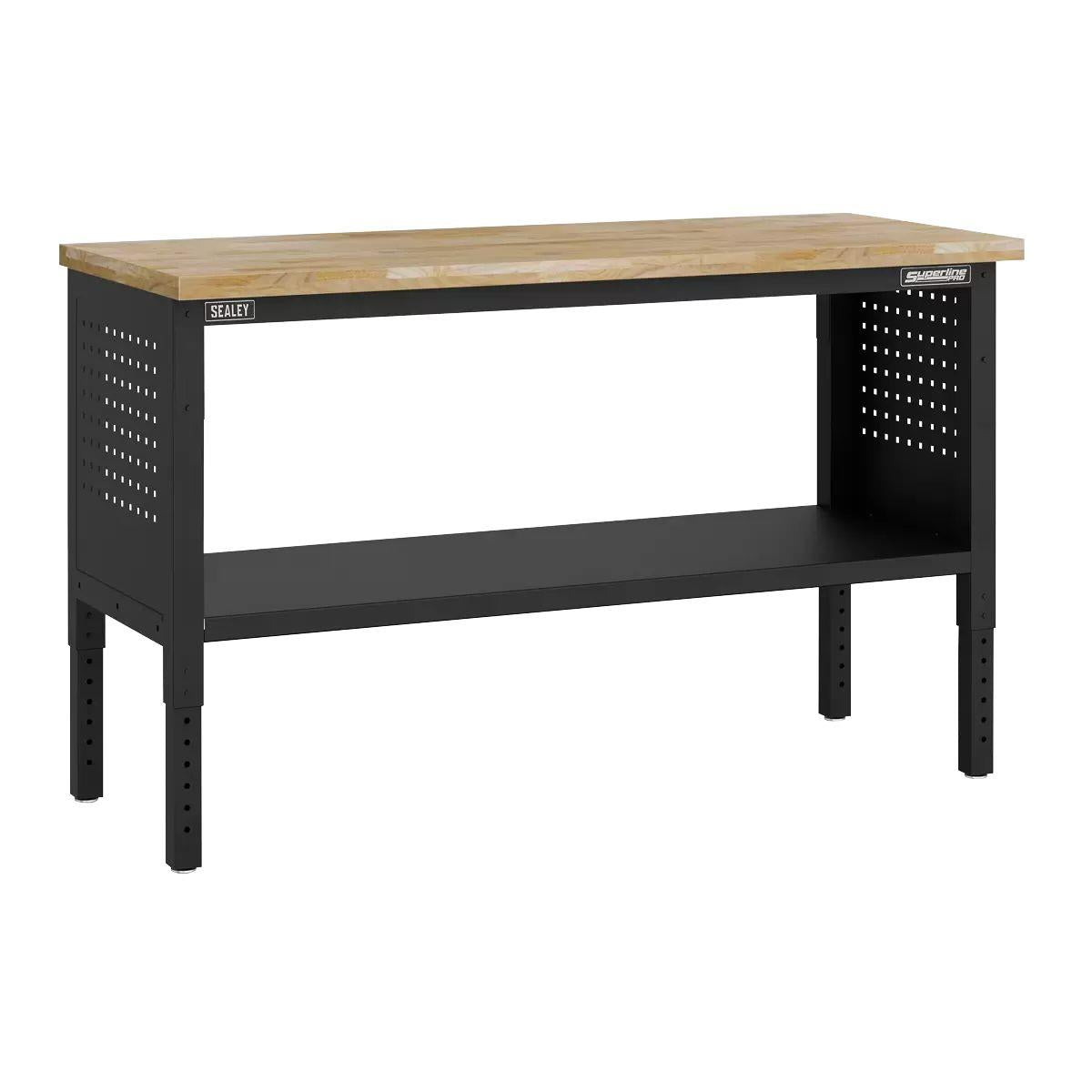 Sealey APMWB60COMBOW Superline PRO Modular Workbench with Pegboard Back Panel Wooden Worktop 1525mm