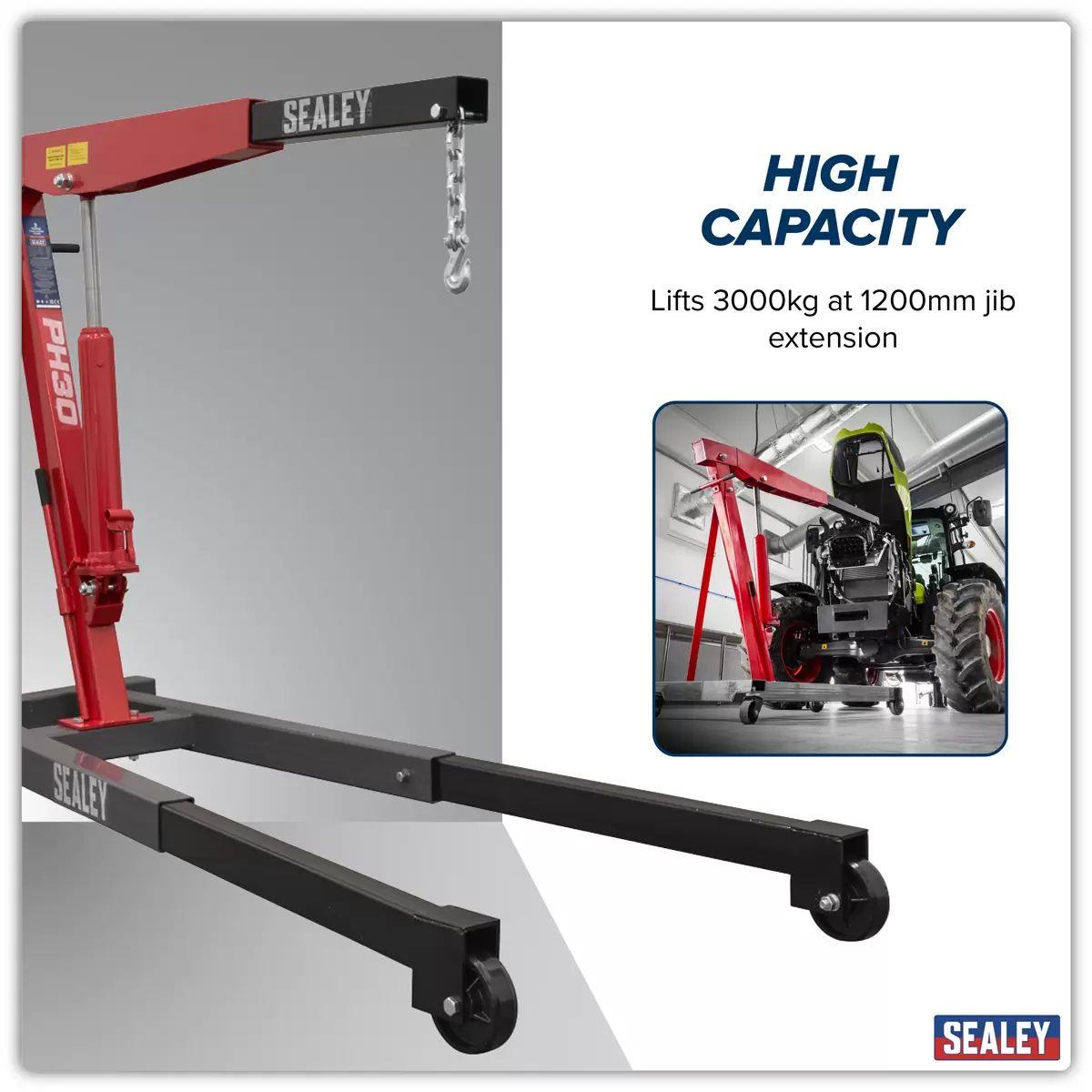 Sealey PH30 3tonne Fixed Frame Engine Crane with Extendable Legs