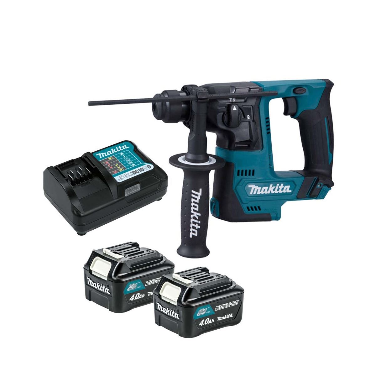 Makita HR140DWMJ 12V max CXT SDS-PLUS Rotary Hammer With 2 x 4.0Ah Batteries, Charger & Case