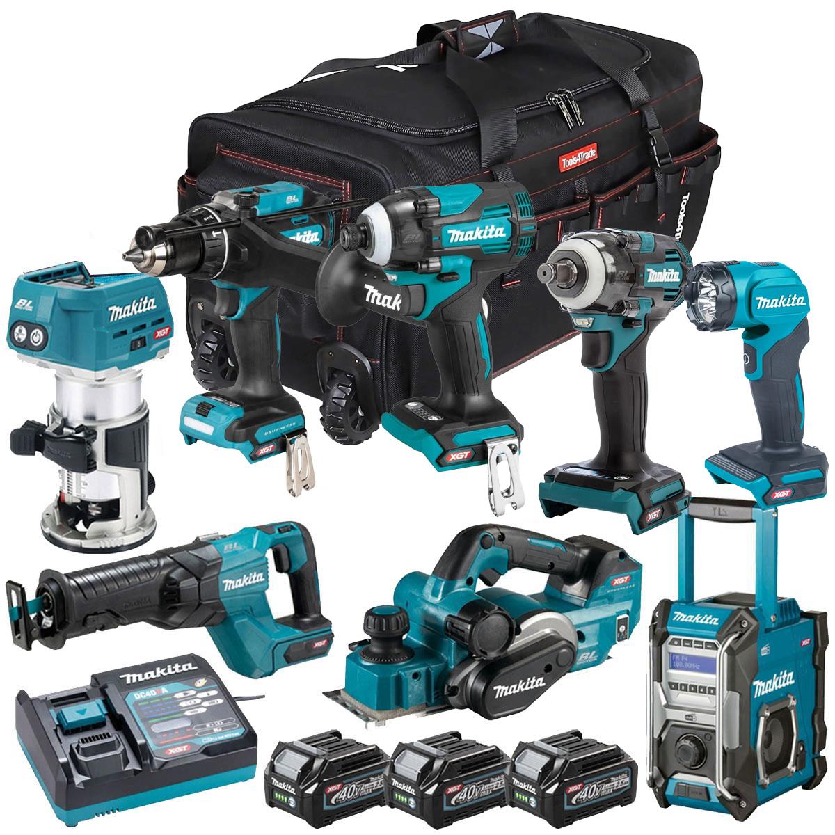 Makita 40V XGT 8 Piece Brushless Power Tool Kit with 3 x 2.5Ah Battery T4TKIT-16046