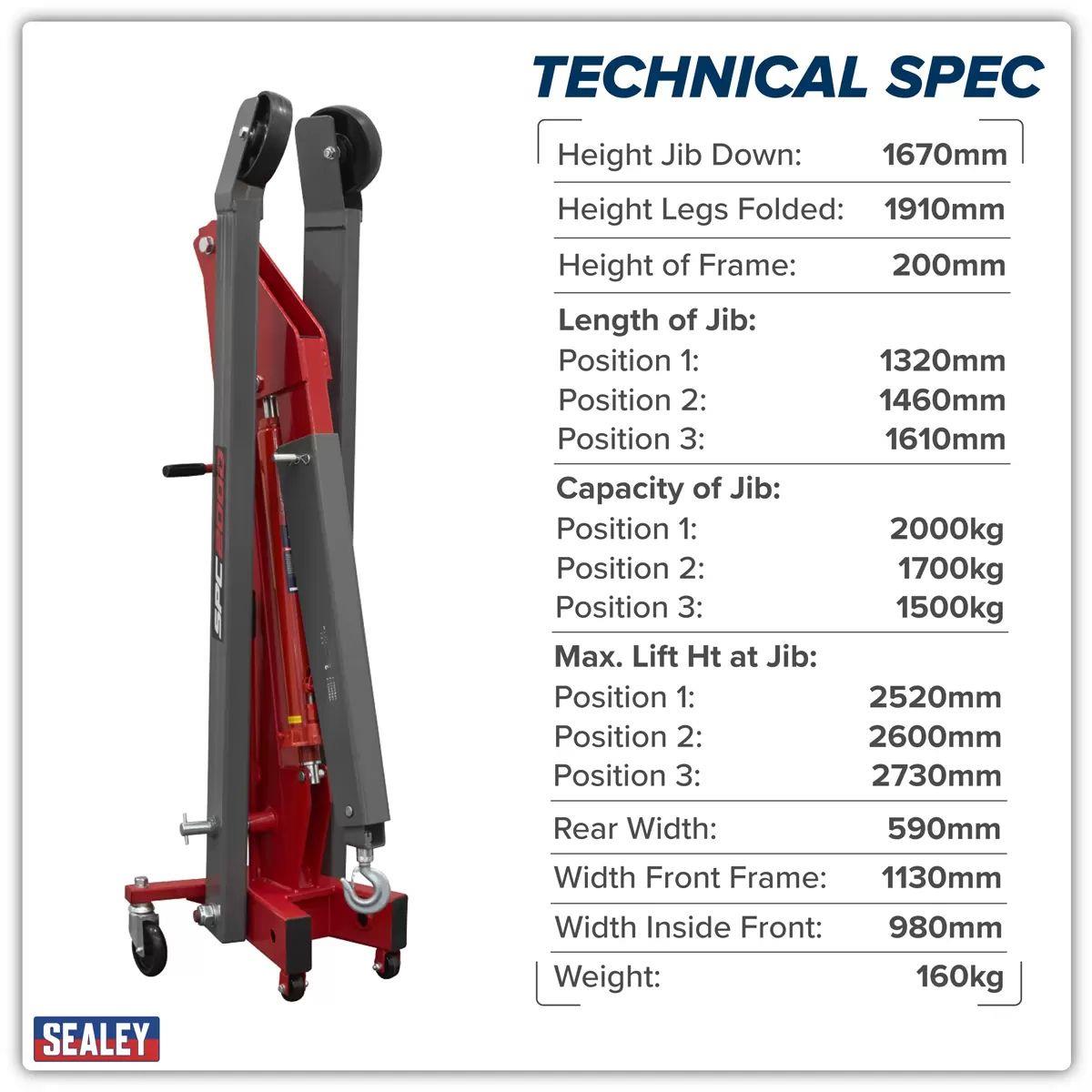 Sealey SPC2000 2 tonne Folding Engine Crane