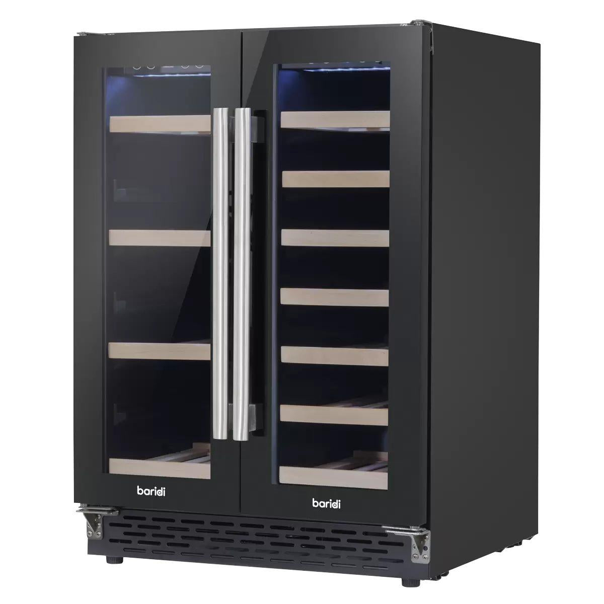 Sealey DH96 Baridi 40 Bottle/120 Can Dual Zone Undercounter/Freestanding Wine & Drinks Fridge Black 230V