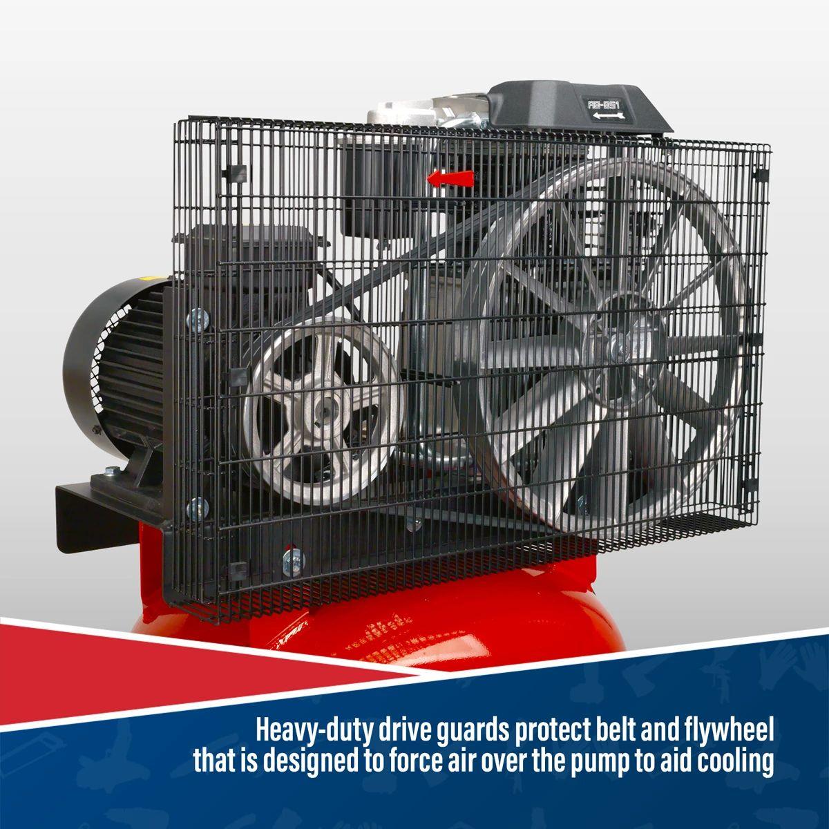 Sealey SACV52775B 270L Vertical Belt Drive Air Compressor 415V/32A
