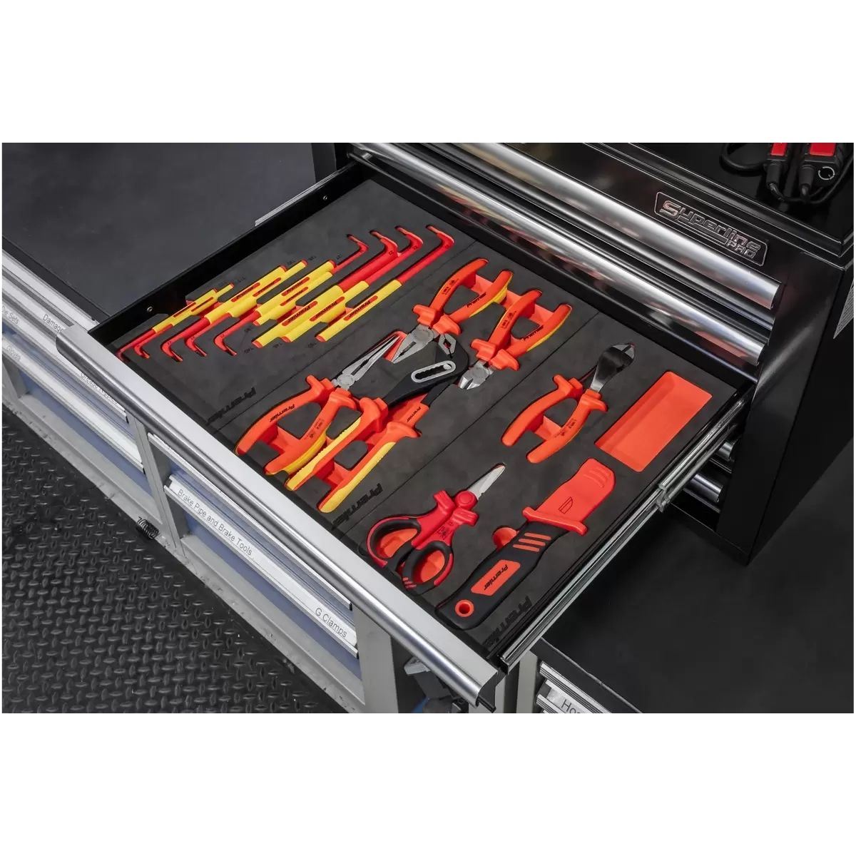 Sealey TBTECOMBO2 63pc Insulated Tool Kit with 7 Drawer Roll cab
