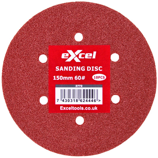 Excel Sanding Disc 150mm 60G Pack Of 10