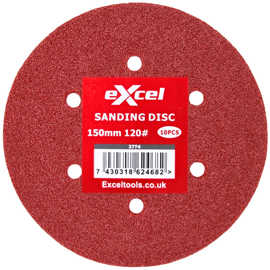 Excel Sanding Disc 150mm 120G Pack Of 10