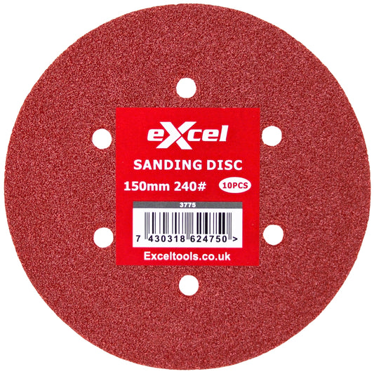 Excel Sanding Disc 150mm 240G Pack Of 10