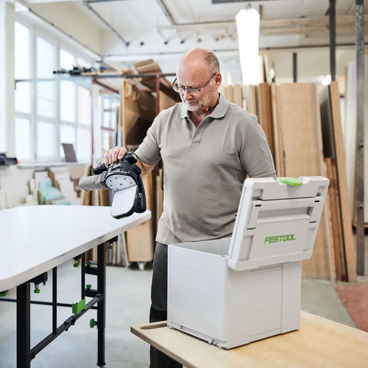 Festool ES-ETSC 125 3,0 I-Plus 18V GB Brushless Edge Sander With 2 x 3.0Ah Batteries, Charger In Systainer - 577698