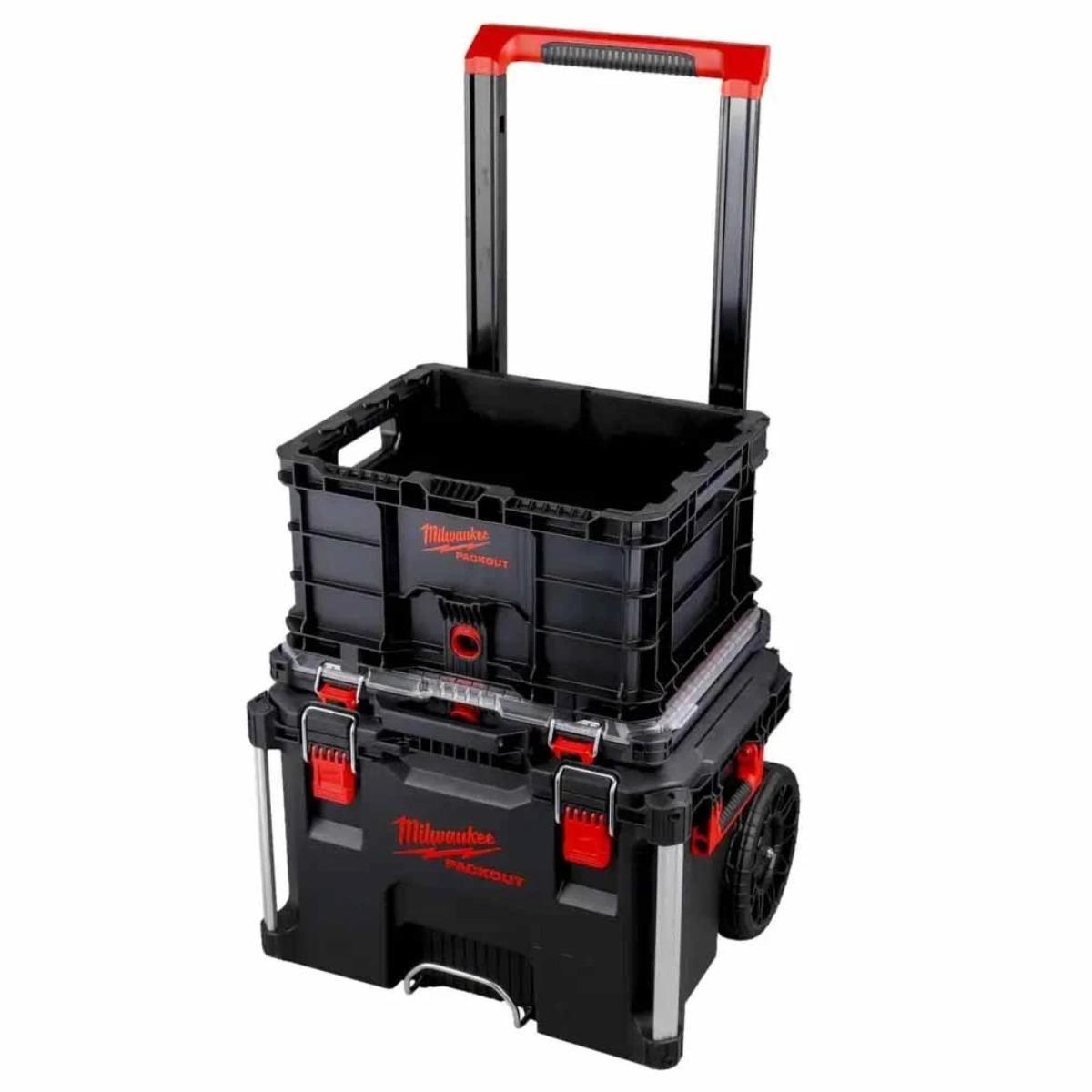 Milwaukee PACKOUT Promo 3 Piece Set Organiser + Crate + Trolley Box 4932493927