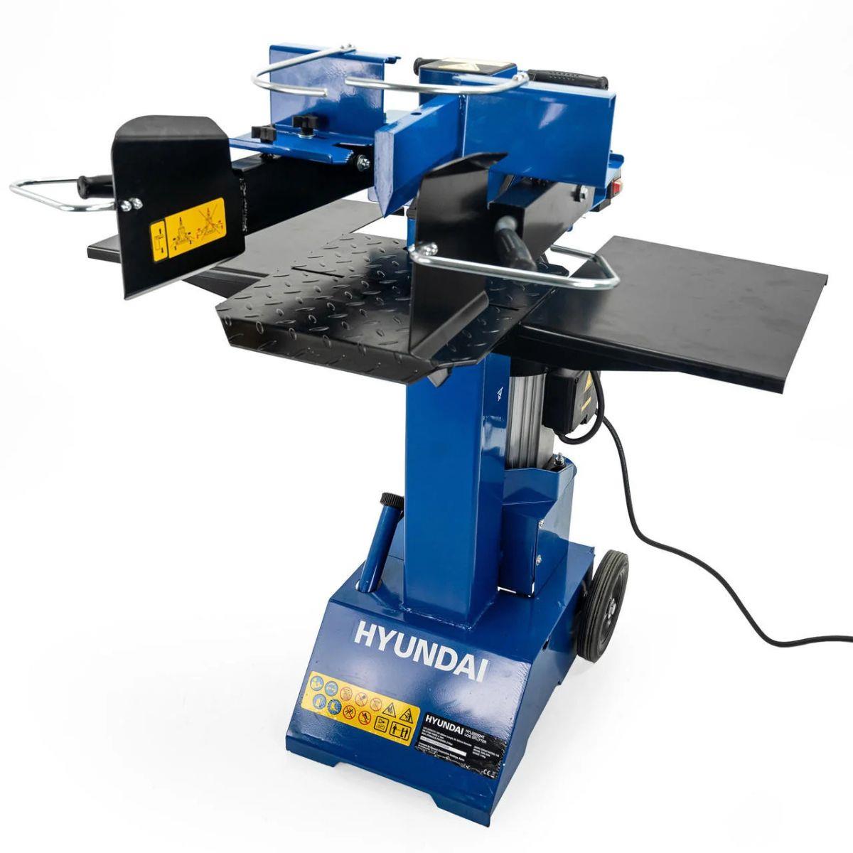 Hyundai HYLS8000VE 8 Tonne Vertical Electric Log Splitter with Hydraulic Ram, Dual Handle Control 550mm Length