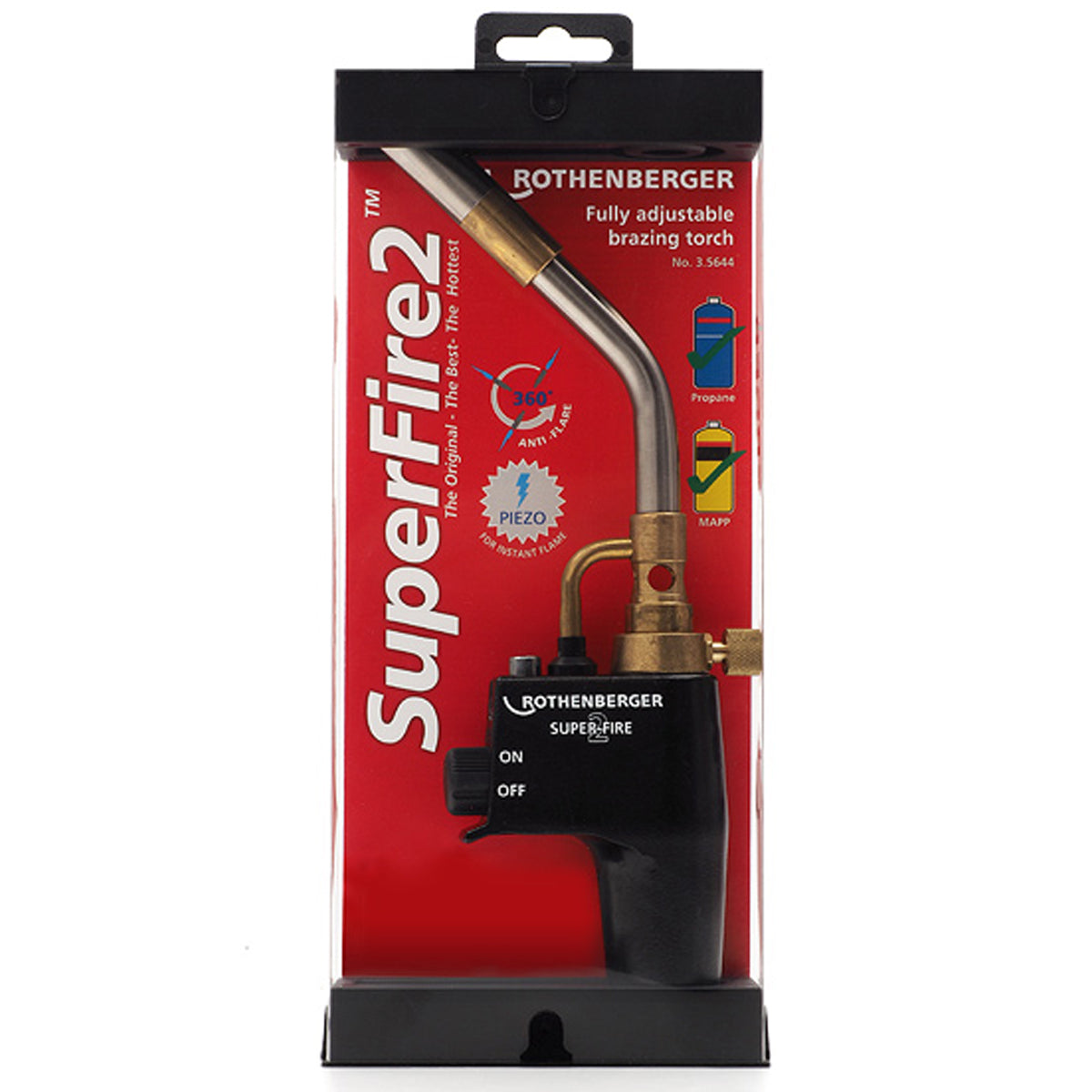 Rothenberger 1000004853 SuperFire 2 Gas Blow Torch With Work Lamp