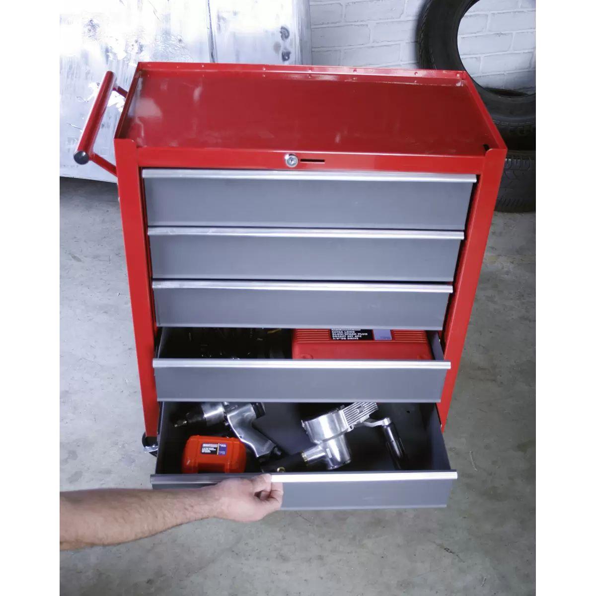 Sealey AP22505BB Rollcab 5 Drawer with Ball Bearing Slides Red/Grey
