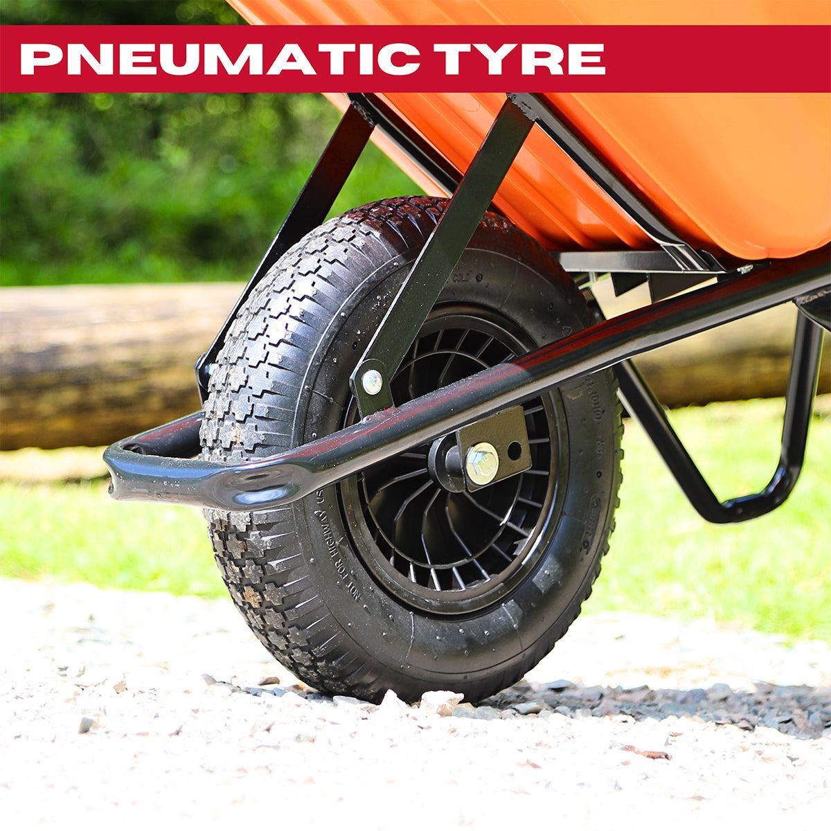 Excel Heavy Duty Rubber Wheelbarrow Wheel Black for 100L SKU 30372