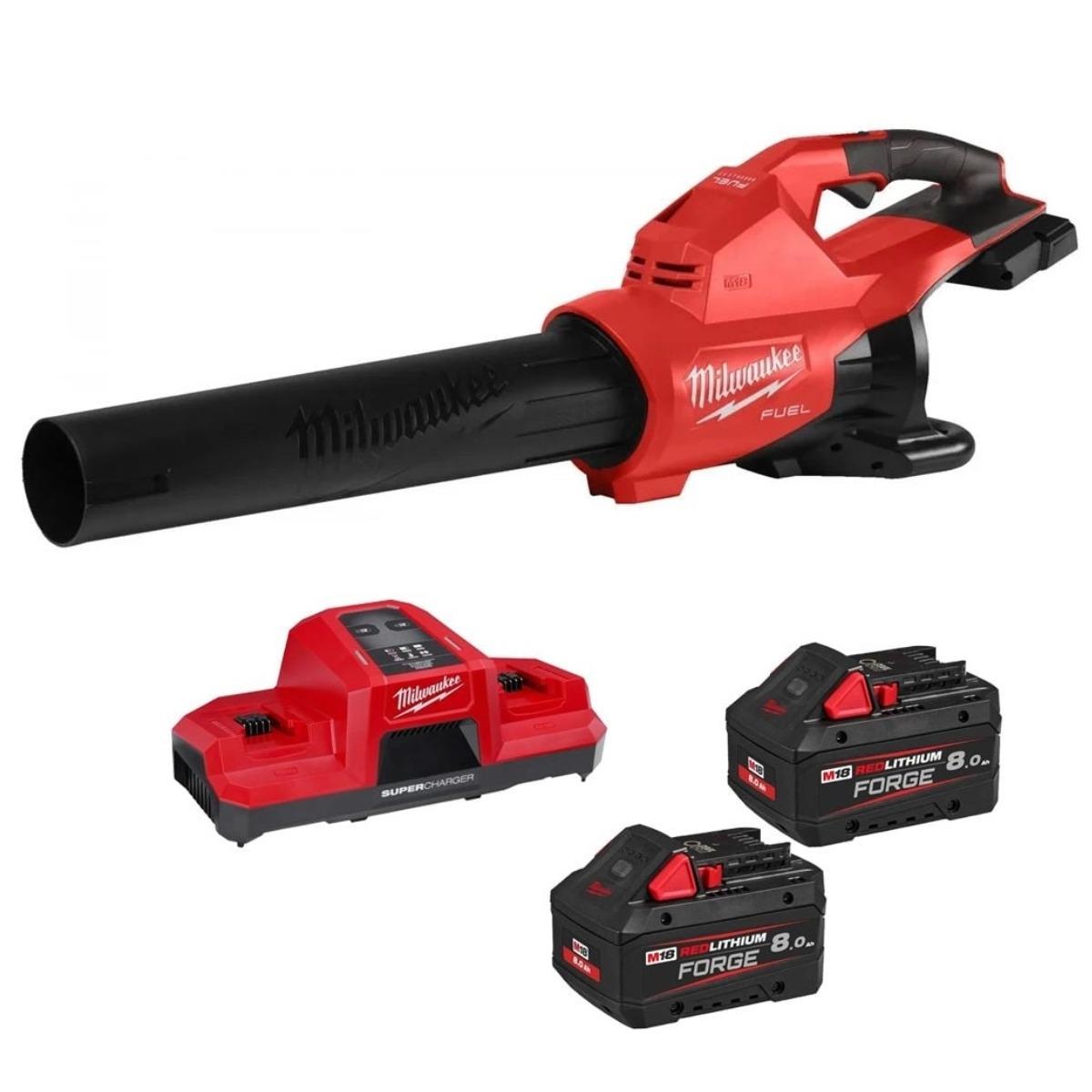 Milwaukee M18F2BL-802 FUEL 18V Brushless Dual Battery Blower with 2 x 8.0Ah Forge Batteries & Charger 4933499230