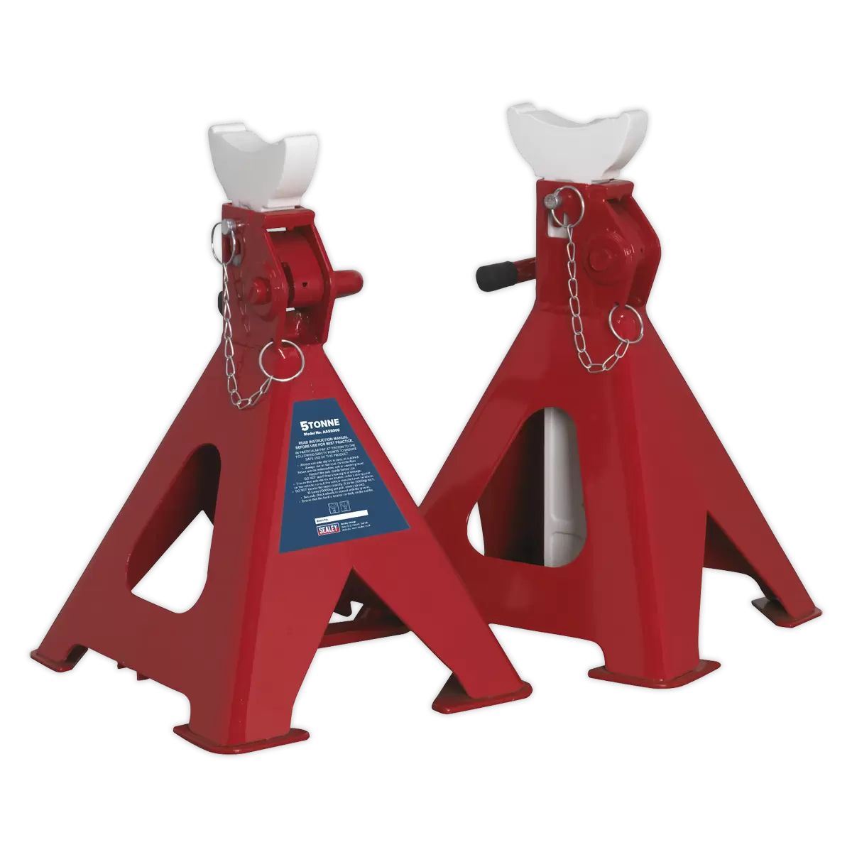 Sealey AAS5000 Auto Rise Ratchet Axle Stands 5 Tonne Capacity per Stand