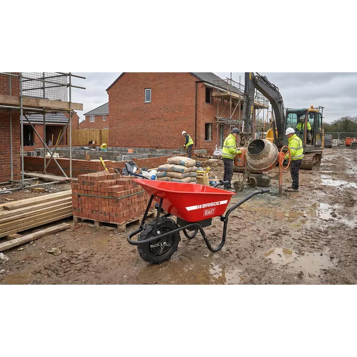 Sealey WBR150E Electric Wheelbarrow Weight Capacity 150kg & 75L Bucket Capacity 240V/500W