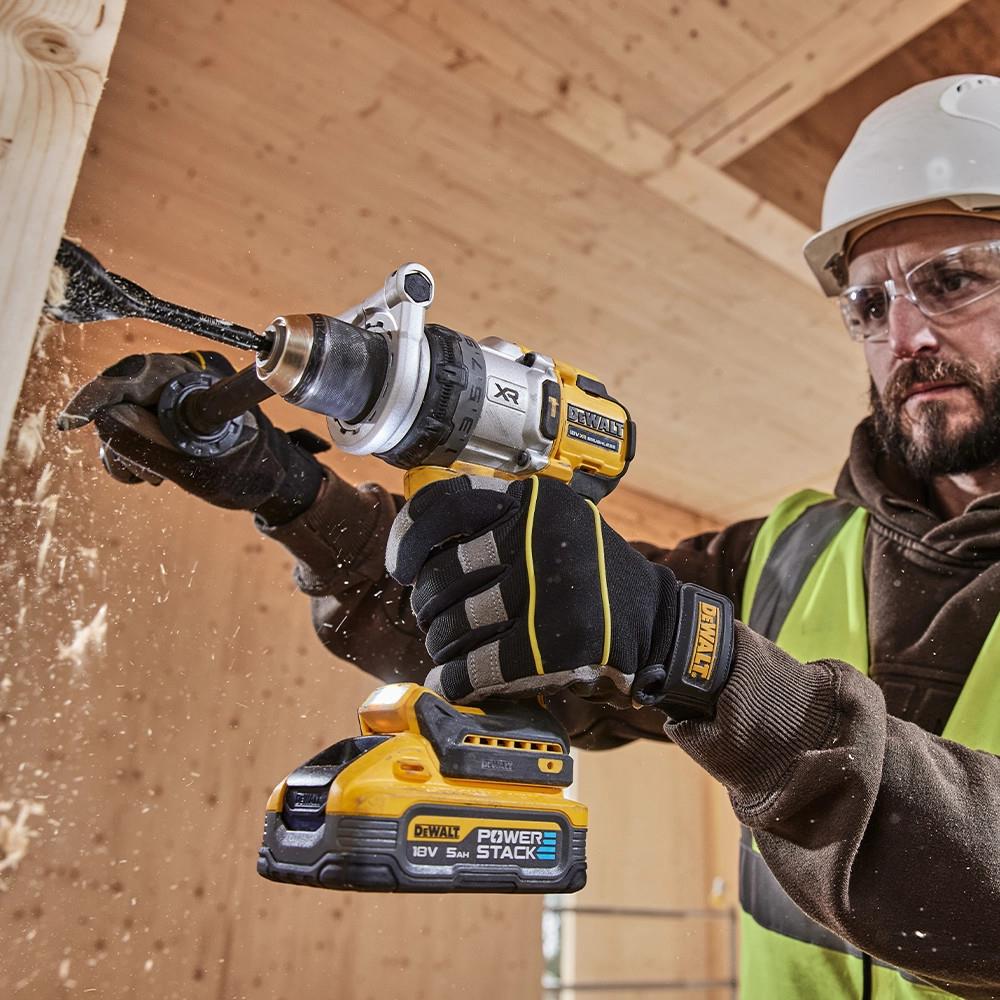 Dewalt DCD1007H2T-GB 18V XR Brushless Combi Drill With 2 x 5.0Ah Powerstack Batteries, Charger & Case