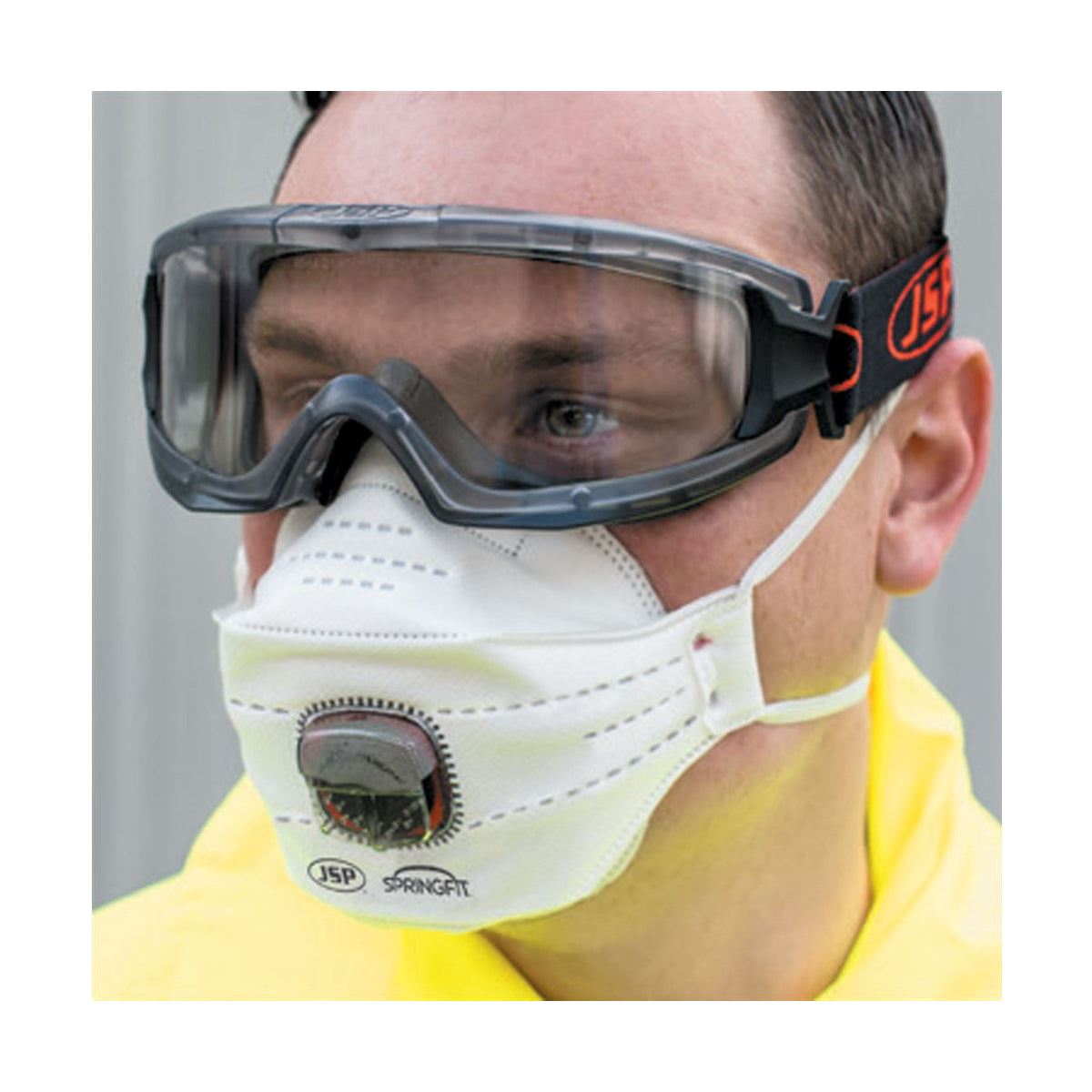 JSP Springfit Disposable Mask 435ML FFP3 With Typhoon Valved - BGA182-206-N00