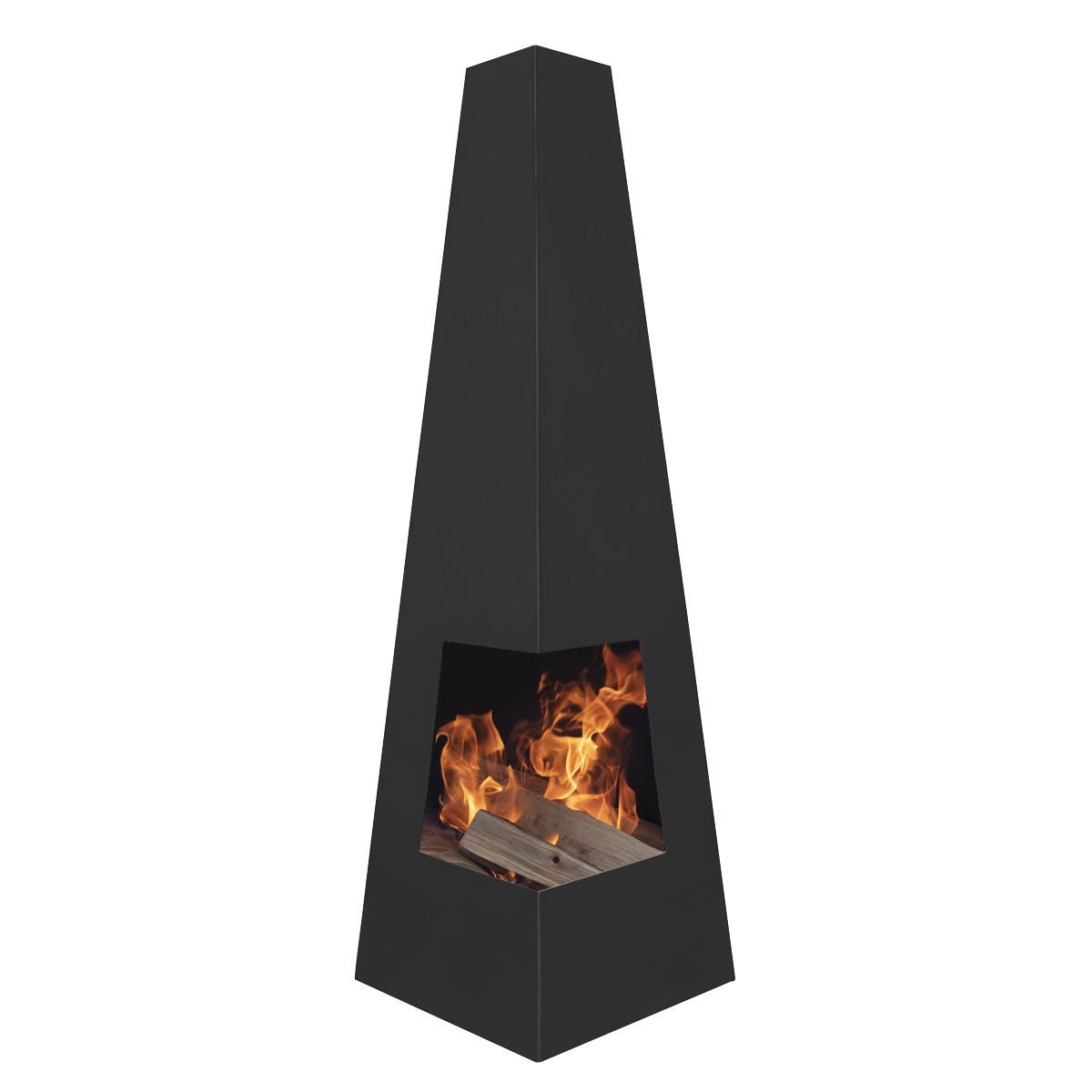 Dellonda DG105 Black Steel Chiminea for Outdoor Use