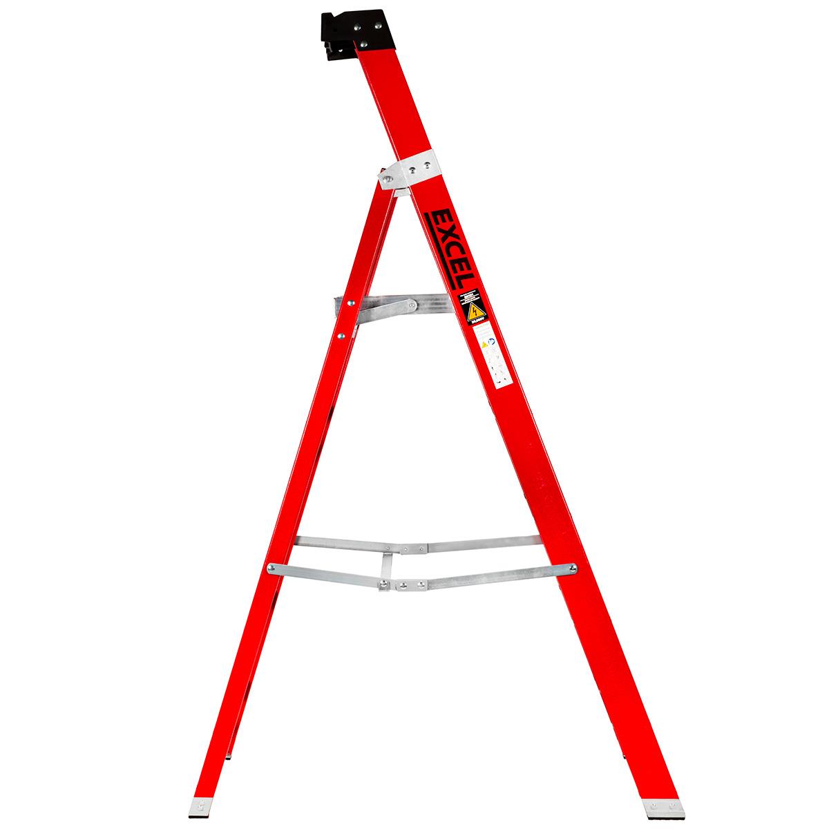 Excel Electricians Fibreglass Platform Step Ladder 5 Tread 1.81m EN131