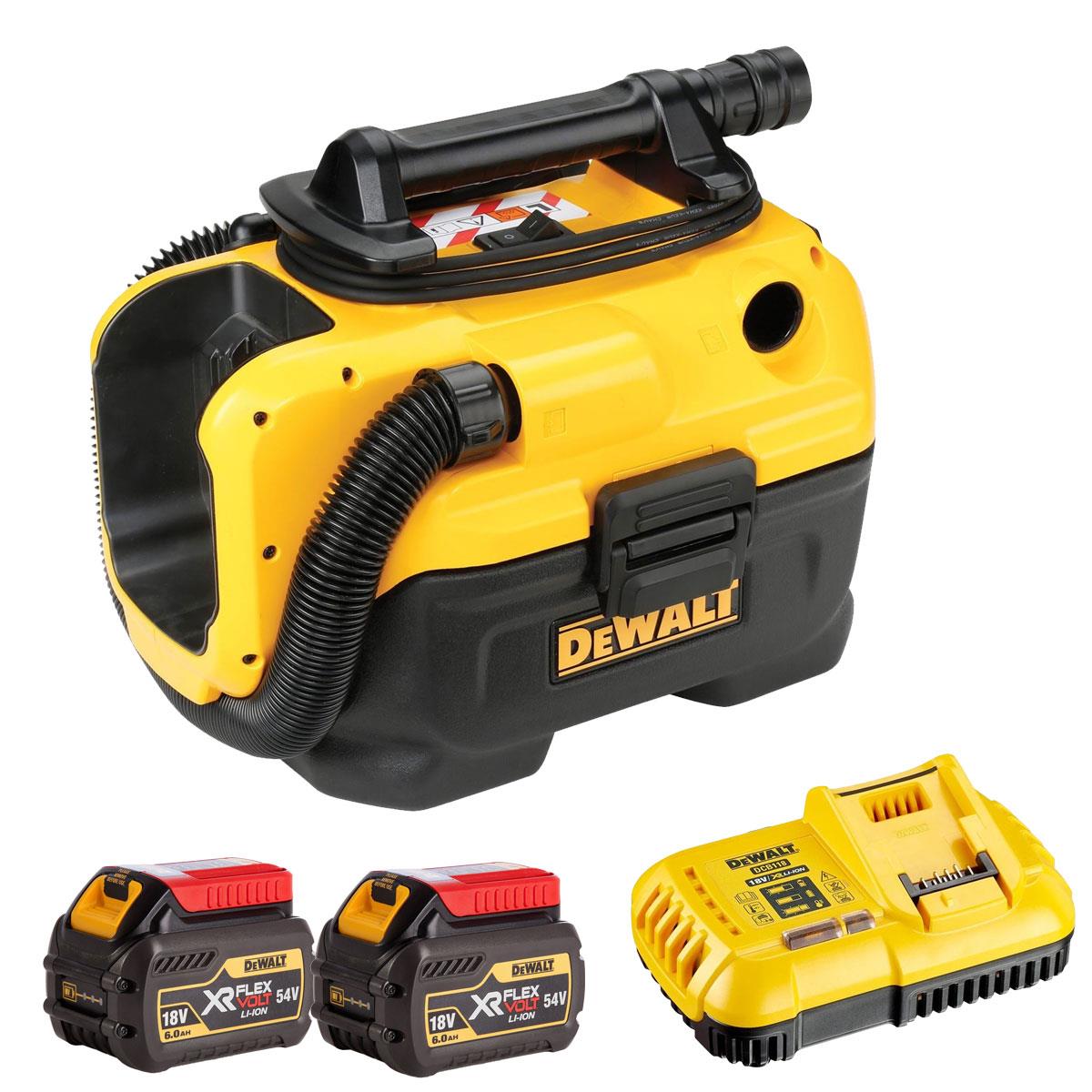 Dewalt DCV584L 14.4/54V XR FlexVolt L-Class Wet & Dry Vacuum with 2 x 6.0Ah Battery & Charger