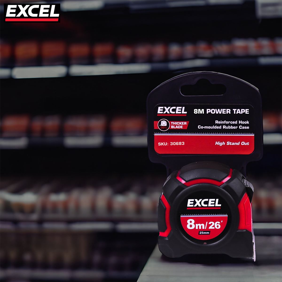 Excel Tape Measure 8m/26ft CR-8G79X Pack of 10